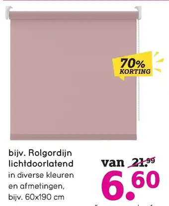 Leen Bakker Bijv. Rolgordijn lichtdoorlatend aanbieding