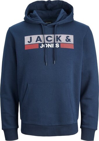 Bol.com Jack&jones plus jjecorp logo sweat hood noos pls heren trui - maat eu5xl us3xl aanbieding