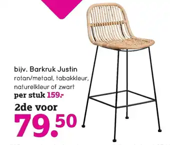Leen Bakker Bijv. Barkruk Justin aanbieding