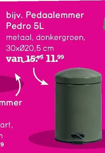 Leen Bakker Bijv. Pedaalemmer Pedro 5L aanbieding