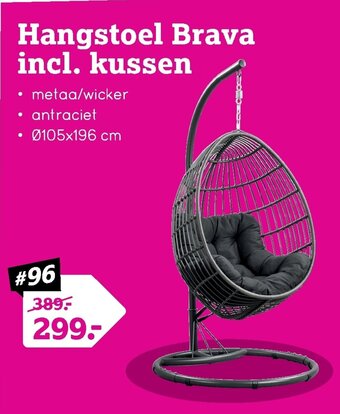 Leen Bakker Hangstoel Brava incl. kussen aanbieding