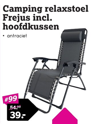 Leen Bakker Camping relaxstoel Frejus incl. hoofdkussen aanbieding