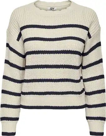 Bol.com Jdy jdyjusty lea l/s stripe scallop pull knt dames trui - maat xs aanbieding