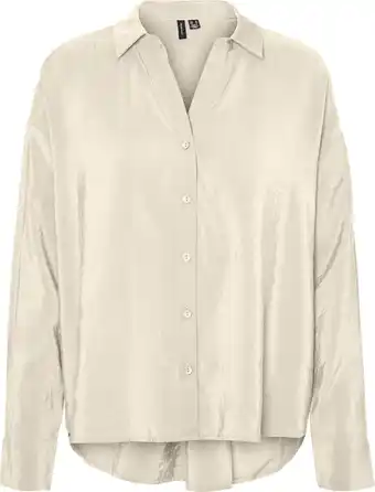 Bol.com Vero moda vmqueeny ls oversize shirt wvn ga noos dames blouse - maat l aanbieding
