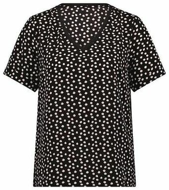 HEMA HEMA Dames Top Stippen Zwart (zwart) aanbieding