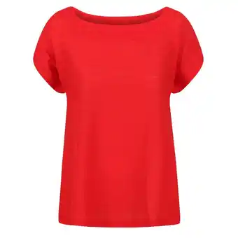 Decathlon Dames/dames adine gestreept tshirt (echt rood) aanbieding