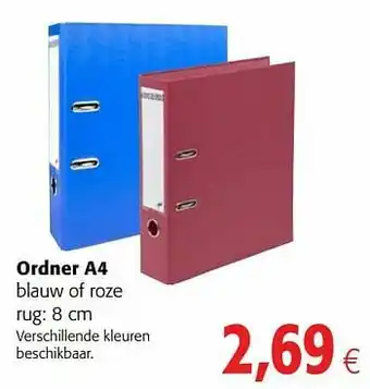 Colruyt Ordner a4 blauw of roze aanbieding