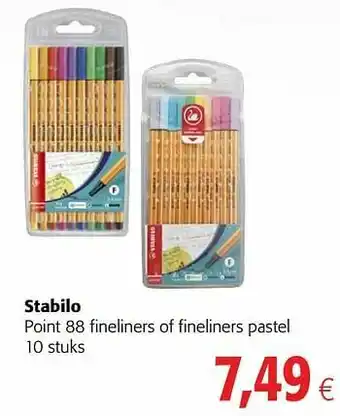Stabilo point 88 fineliners of fineliners pastel