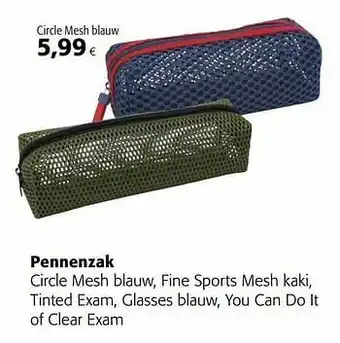 Pennenzak circle mesh blauw