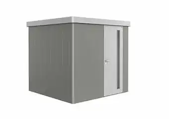 Brico Biohort tuinhuis Neo GR2 B + deur kwartsgrijs/zilver 236x236cm aanbieding