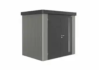 Brico Biohort tuinhuis Neo GR1 B + 2 deuren kwartsgrijs/donkergrijs 180x236cm aanbieding