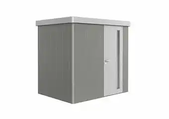 Brico Biohort tuinhuis Neo GR1 B + deur kwartsgrijs/zilver 180x236cm aanbieding
