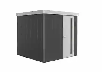 Brico Biohort tuinhuis Neo GR2 B + deur donkergrijs/zilver 236x236cm aanbieding