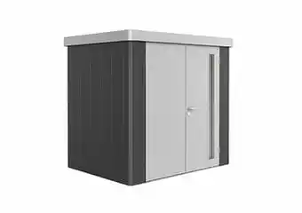 Brico Biohort tuinhuis Neo GR1 B + 2 deuren donkergrijs/zilver 180x236cm aanbieding