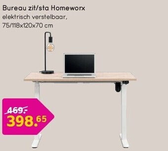 Leen Bakker Bureau zit/sta homeworx aanbieding