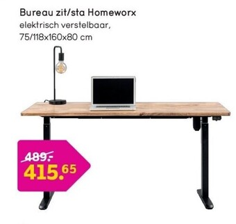 Leen Bakker Bureau zit/sta homeworx aanbieding