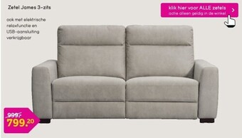 Leen Bakker Zetel james 3-zits aanbieding