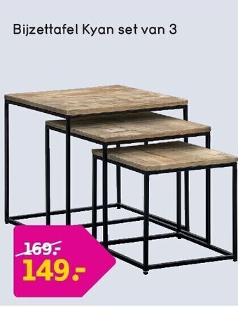 Leen Bakker Bijzettafel kyan set van 3 aanbieding