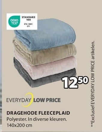 Jysk Dragehode fleeceplaid aanbieding
