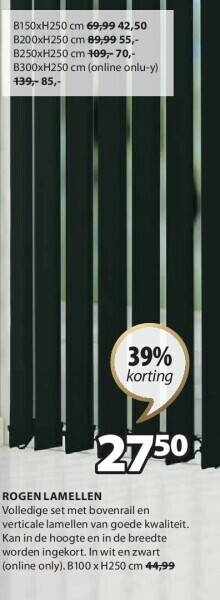 Jysk Rogen lamellen aanbieding