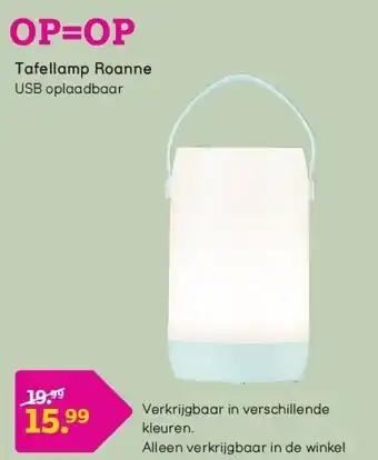 Leen Bakker Tafellamp roanne aanbieding