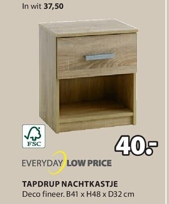 Jysk Tapdrup nachtkastje aanbieding