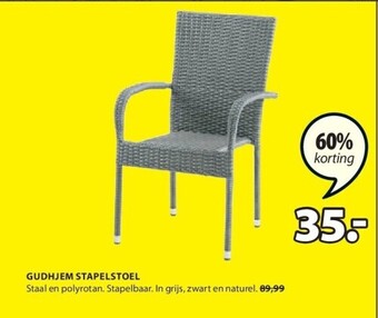 Jysk Gudhjem stapelstoel aanbieding