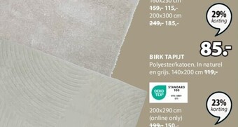 Jysk Birk tapijt aanbieding