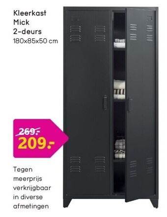 Leen Bakker Kleerkast mick 2-deurs aanbieding