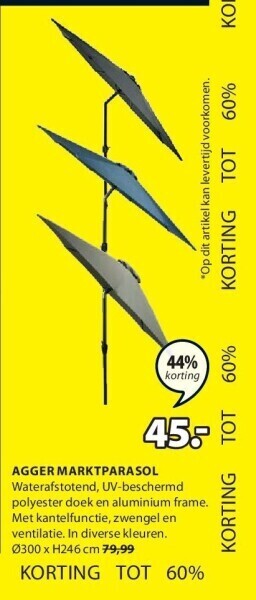 Jysk Agger marktparasol aanbieding