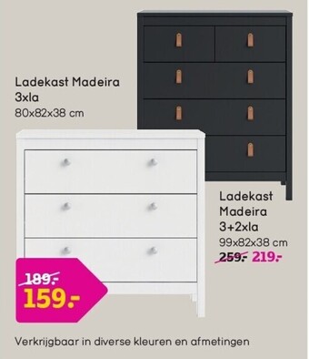 Leen Bakker Ladekast madeira 3xla aanbieding