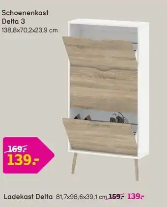 Leen Bakker Schoenenkast delta 3 aanbieding