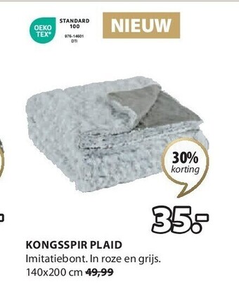 Jysk Kongsspir plaid aanbieding