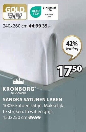 Jysk Sandra satijnen laken aanbieding