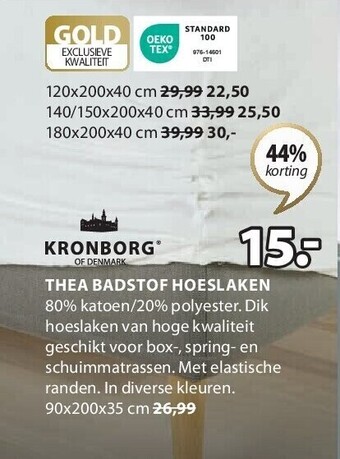 Jysk Thea badstof hoeslaken aanbieding