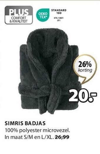 Jysk Simris badjas aanbieding