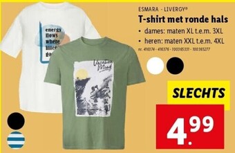 Lidl T-shirt met ronde hals aanbieding