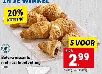 Lidl Botercroissants met hazelnootvulling aanbieding
