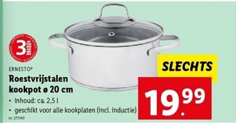 Roestvrijstalen  kookpot ø 20 cm