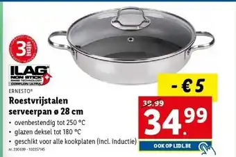 Lidl Roestvrijstalen serveerpan ø 28 cm aanbieding