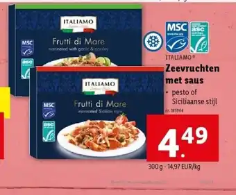 Lidl Zeevruchten met saus aanbieding