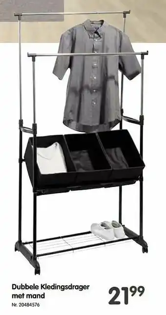 Fun Dubbele kledingsdrager met mand aanbieding