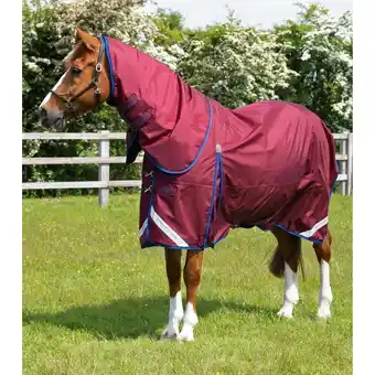 Decathlon Waterdichte paardendeken met halsbedekking premier equine buster 40g aanbieding