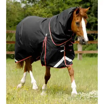 Decathlon Waterdichte paardendeken met halsbedekking premier equine buster 100 g aanbieding