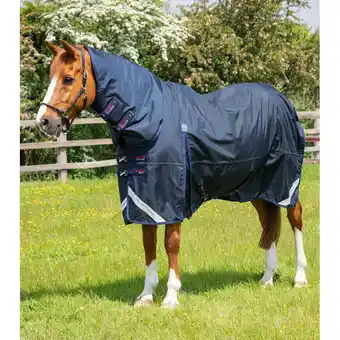 Decathlon Waterdichte paardendeken met halsbedekking premier equine buster storm classic 9 aanbieding