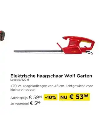 Elektrische haagschaar wolf garten lycos e/420 h