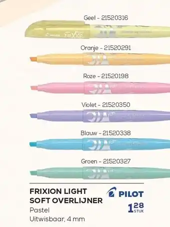 Supra Bazar Frixion light soft overlijner pastel uitwisbaar, 4 mm aanbieding