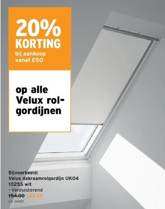 GAMMA Velux dakraamrolgordijn uk04 1025s wit aanbieding
