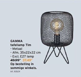 GAMMA Gamma tafellamp tim aanbieding