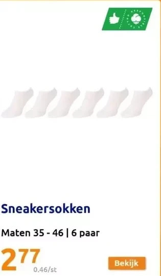 Action Sneakersokken aanbieding